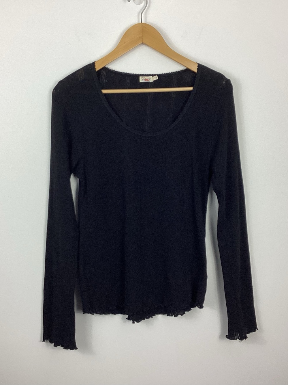 Faherty Pointelle Long Sleeve Top Size Large